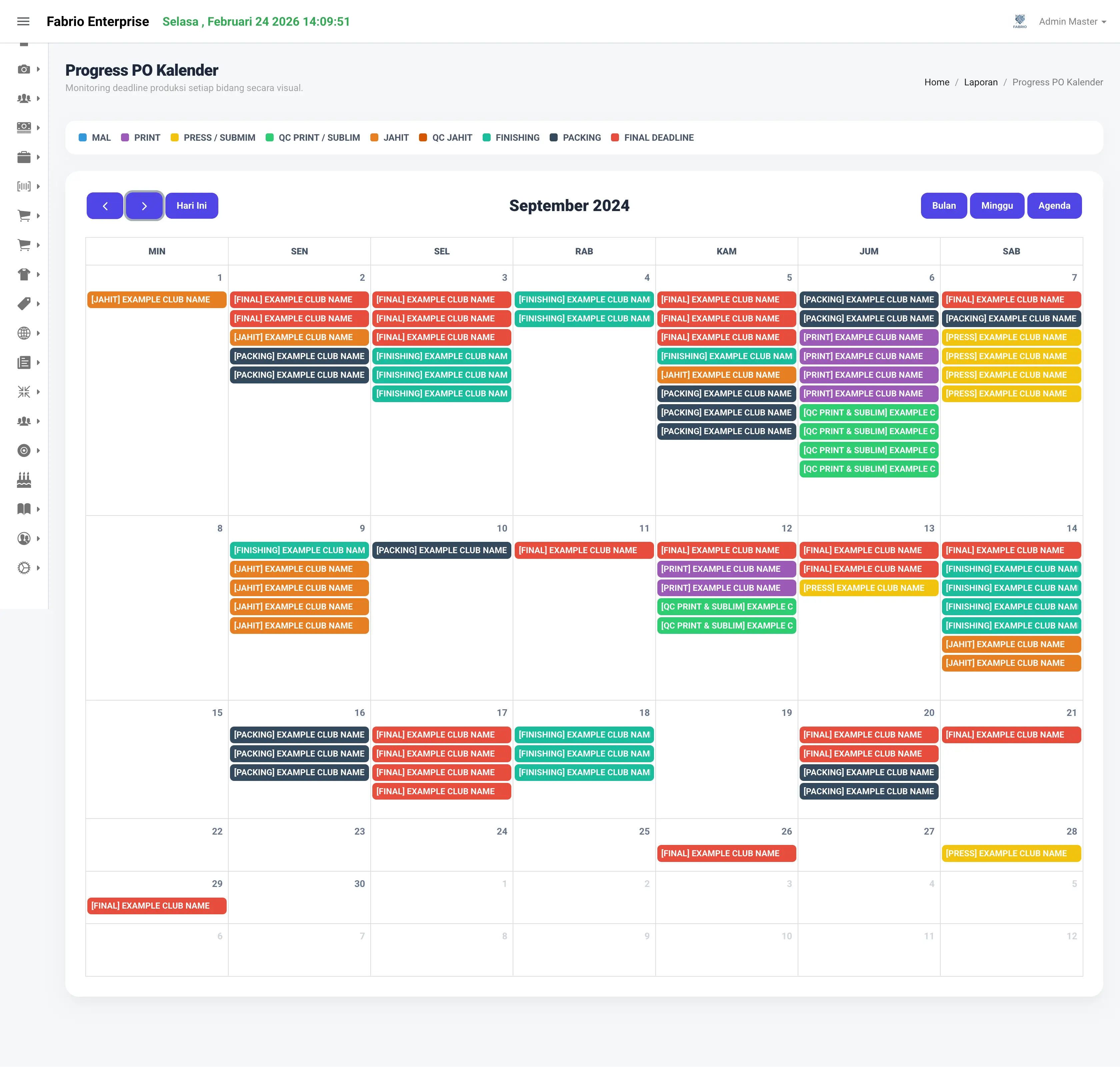 Production Calendar