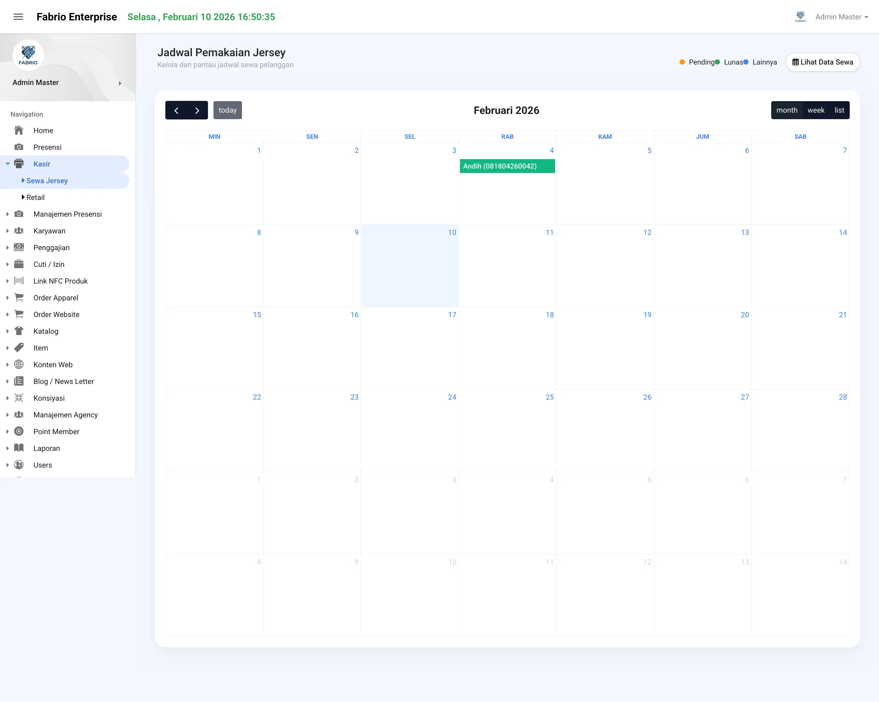 Rental Calendar